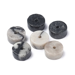 Natural Black Silk Stone/Netstone Beads Strands&nbsp;G-Z006-C23