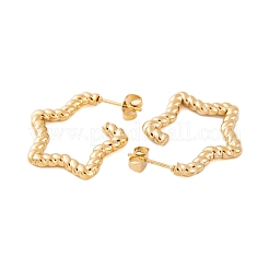 Ion Plating(IP) 304 Stainless Steel Half Hoop Stud Earrings for Women&nbsp;EJEW-P279-11G