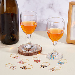 20Pcs 5 Colors Brass Wine Glass Charms&nbsp;AJEW-ME00020
