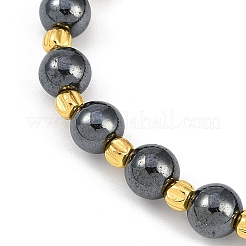 Synthetic Non-magnetic Hematite Beaded Stretch Bracelets for Women Men&nbsp;BJEW-F480-02B