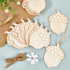 10Pcs nfinished Blank Wooden Pendants for Painting Arts&nbsp;DIY-WH20063-005A