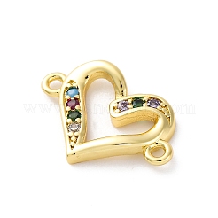 Brass Micro Pave Cubic Zirconia Connector Charms&nbsp;KK-S510-37G-02