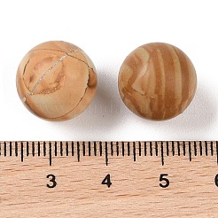 Natural Wood Lace Stone Wooden Jasper No Hole Sphere Beads&nbsp;G-K353-04C-23