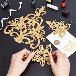 8Pcs 2 Styles Floral Pattern Polyester Computerized Embroidery Iron on/Sew on Patches&nbsp;PATC-NB0001-17
