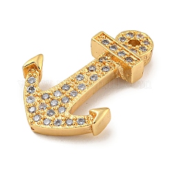 Brass Micro Pave Clear Cubic Zirconia Pendants&nbsp;KK-G493-01G-01