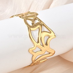 304 Stainless Steel Cuff Bangles for Women&nbsp;SA-CBAEBCF-01G-A