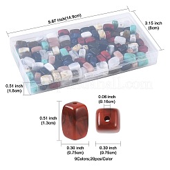 180Pcs 9 Colors Acrylic Beads&nbsp;OACR-FS0002-55