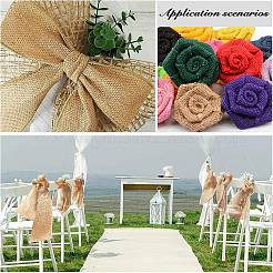 Polyester Imitation Burlap Ribbon&nbsp;OCOR-WH0032-21A