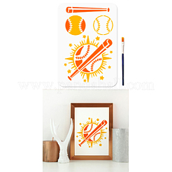 1Pc Art Paint Brushes with 1Pc PET Hollow Out Drawing Painting Stencils&nbsp;DIY-MA0006-56