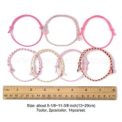 14Pcs 7 Colors Cotton Cord Bracelet Set for Men Women&nbsp;BJEW-FS00025-01