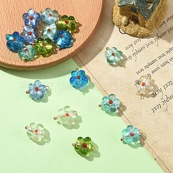 18Pcs 6 Colors Handmade Silver Foil Glass Lampwork Pendants&nbsp;PALLOY-YW00131