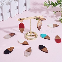 14Pcs 7 Styles Opaque Resin & Transparent Foil Resin Pendants&nbsp;RESI-SZ0001-83