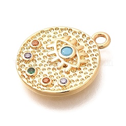 Brass Micro Pave Cubic Zirconia Pendants&nbsp;KK-U048-28G