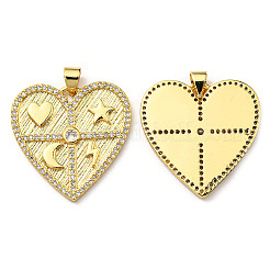 Brass with Cubic Zirconia Pendants&nbsp;KK-K341-01G-01