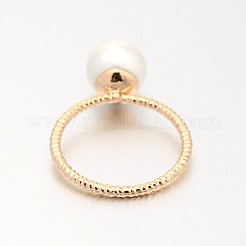 Brass Acrylic Pearl Finger Rings for Wedding Jewelry&nbsp;LS-RJEW-J061-RG