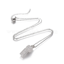 Brass Micro Pave Cubic Zirconia Pendant Necklaces&nbsp;NJEW-I230-22