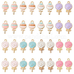 48Pcs 8 Styles Alloy Enamel Pendants&nbsp;ENAM-BG0001-08