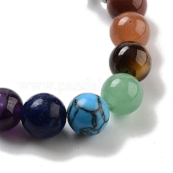 Natural Amethyst Round Beaded Chakra Stretch Bracelets&nbsp;BJEW-K251-01D