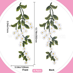 4Pairs Iron on Flower Cloth Patches&nbsp;PATC-GF0001-68