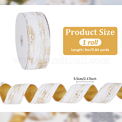 Gold Stamping Single Face Velvet Ribbon&nbsp;OCOR-WH0082-360A