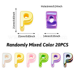 20Pcs UV Plating Opaque Acrylic European Beads&nbsp;OACR-TADJ0001-16P
