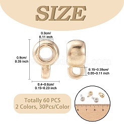 60Pcs 2 Styles CCB Plastic Tube Bails&nbsp;CCB-YW0001-31