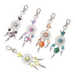 10Pcs 5 Styles Starfish Turtle Synthetic Turquoise & Alloy Pendant Decoration&nbsp;HJEW-FZ00041