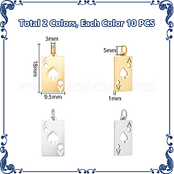 20Pcs 2 Colors 304 Stainless Steel Pendants&nbsp;STAS-UN0060-58