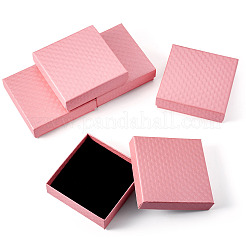 5Pcs Rhombus Textured Cardboard Jewelry Packing Boxes with Sponge Inside&nbsp;CBOX-TA0001-18D