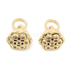 Rack Plating Brass Micro Pave Cubic Zirconia Pendants&nbsp;KK-Z071-63G