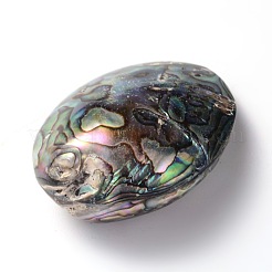 Oval Natural Paua Shell Beads&nbsp;SSHEL-F0008-01