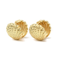 Shell Shape Brass Hoop Earrings&nbsp;EJEW-Z149-01G