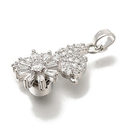 Brass Micro Pave Cubic Zirconia Pendants&nbsp;LS-KK-B122-03B-P