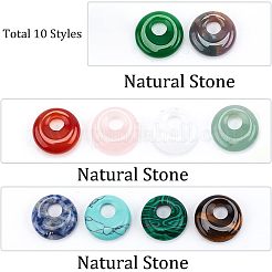 10Pcs 10 Styles Natural & Synthetic Gemstone Pendants&nbsp;G-NB0003-90