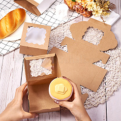 Square Paper Biscuit Boxes with Lace Edged Square Clear Window&nbsp;CON-TAC0001-12A-02