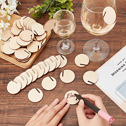 60Pcs Wooden Wine Glass Charms&nbsp;AJEW-GA0006-38