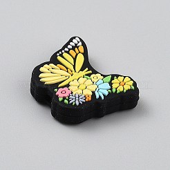 Butterfly with Flower Food Grade Eco-Friendly Silicone Beads&nbsp;SIL-CJC0012-07A