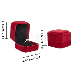 Square Velvet Ring Boxes&nbsp;LS-VBOX-WH0002-01B