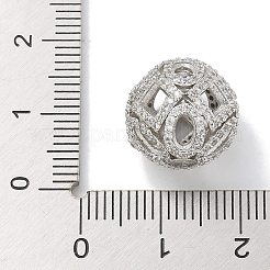 Rack Plating Brass Micro Pave Cubic Zirconia Beads&nbsp;KK-L224-019P