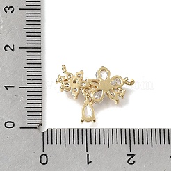 Brass Pave Clear Cubic Zirconia Pendants&nbsp;KK-K427-05C-G