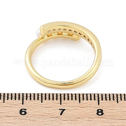 Brass Micro Pave Clear Cubic Zirconia Finger Rings for Women&nbsp;RJEW-R011-08G-02