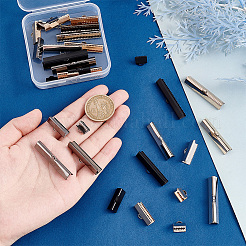 32Pcs 16 Style Brass Ribbon Crimp Ends&nbsp;KK-PH0009-44