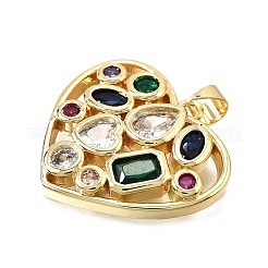 Brass Micro Pave Cubic Zirconia Pendants&nbsp;KK-C094-01A-G