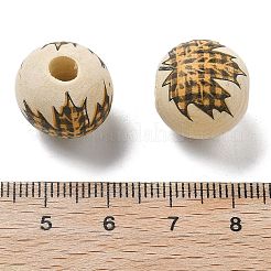 Halloween Printed Schima Wood European Beads&nbsp;WOOD-G023-07B