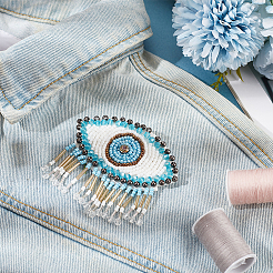 ABS & Felt & Glass Badge for Backpack Clothes&nbsp;JEWB-WH0039-76A