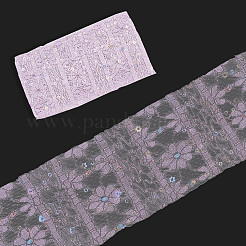 5Yards Polyester Flower Lace Ribbons with Paillettes&nbsp;OCOR-GF0005-24B