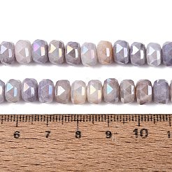 Electroplate Crackle Imitation Jade Glass Beads Strands&nbsp;EGLA-Q135-01A-C01