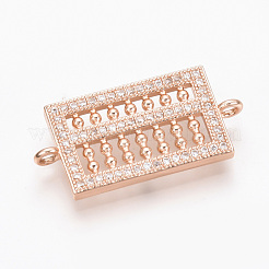 Brass Micro Pave Cubic Zirconia Links&nbsp;ZIRC-T004-31RG