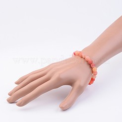 Natural Weathered Agate Stretch Beads Bracelets&nbsp;X-BJEW-JB02513-01