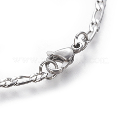 Tarnish Resistant 304 Stainless Steel Figaro Chain Bracelets&nbsp;BJEW-E369-05P